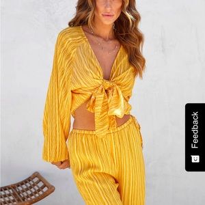 VICI Tatianna High Waisted Wide Leg Pants and Shirt set